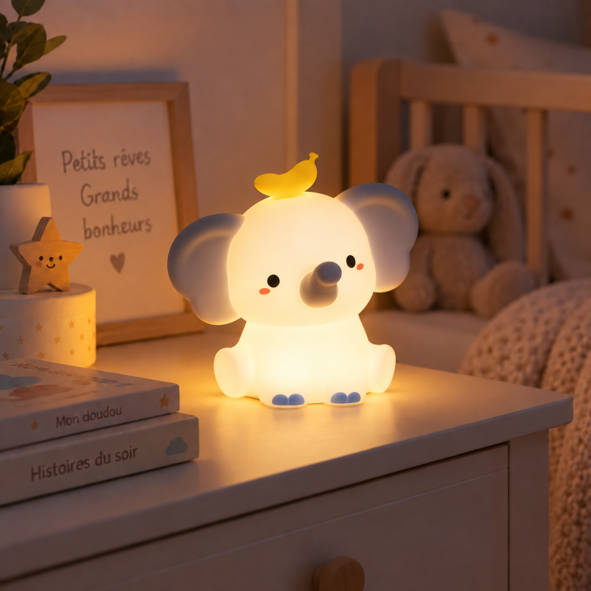Veilleuse Éléphant Bébé Tactile