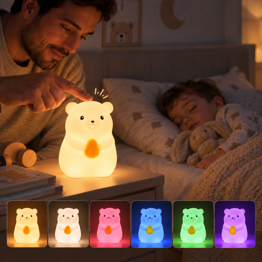 Veilleuse Ours Tactile 7 Couleurs