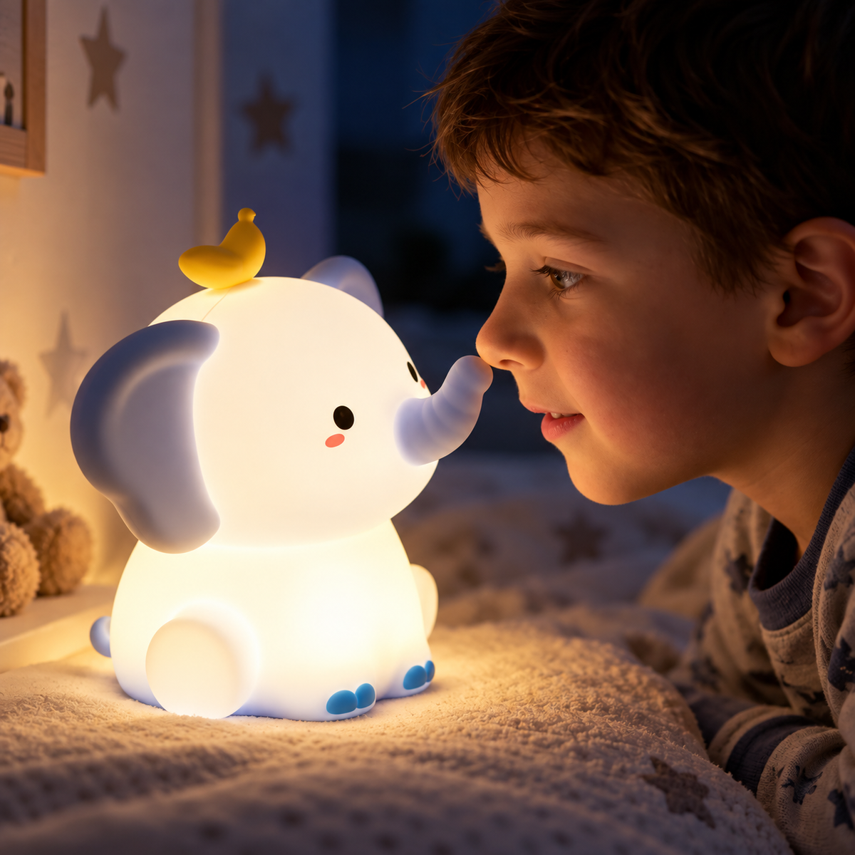 Veilleuse Éléphant Bébé Tactile