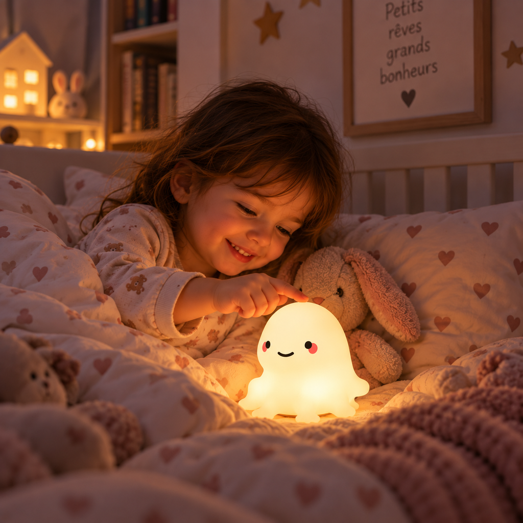 Veilleuse Pieuvre Silicone LED Tactile