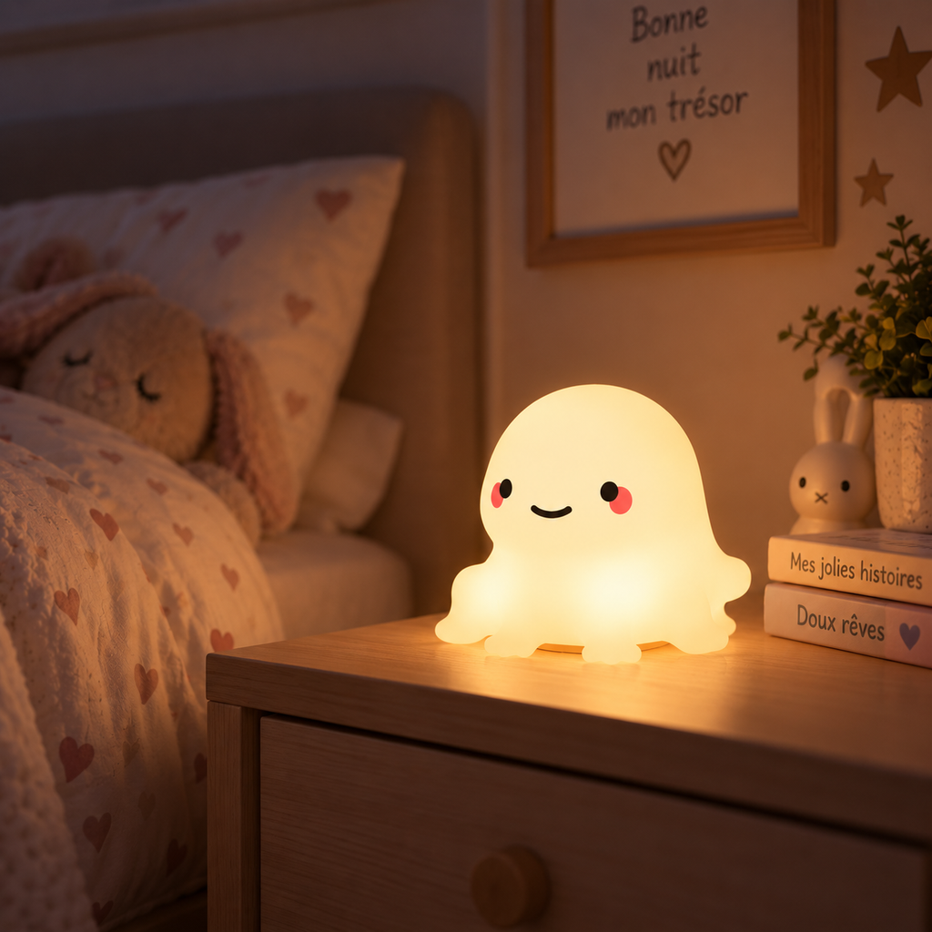 Veilleuse Pieuvre Silicone LED Tactile