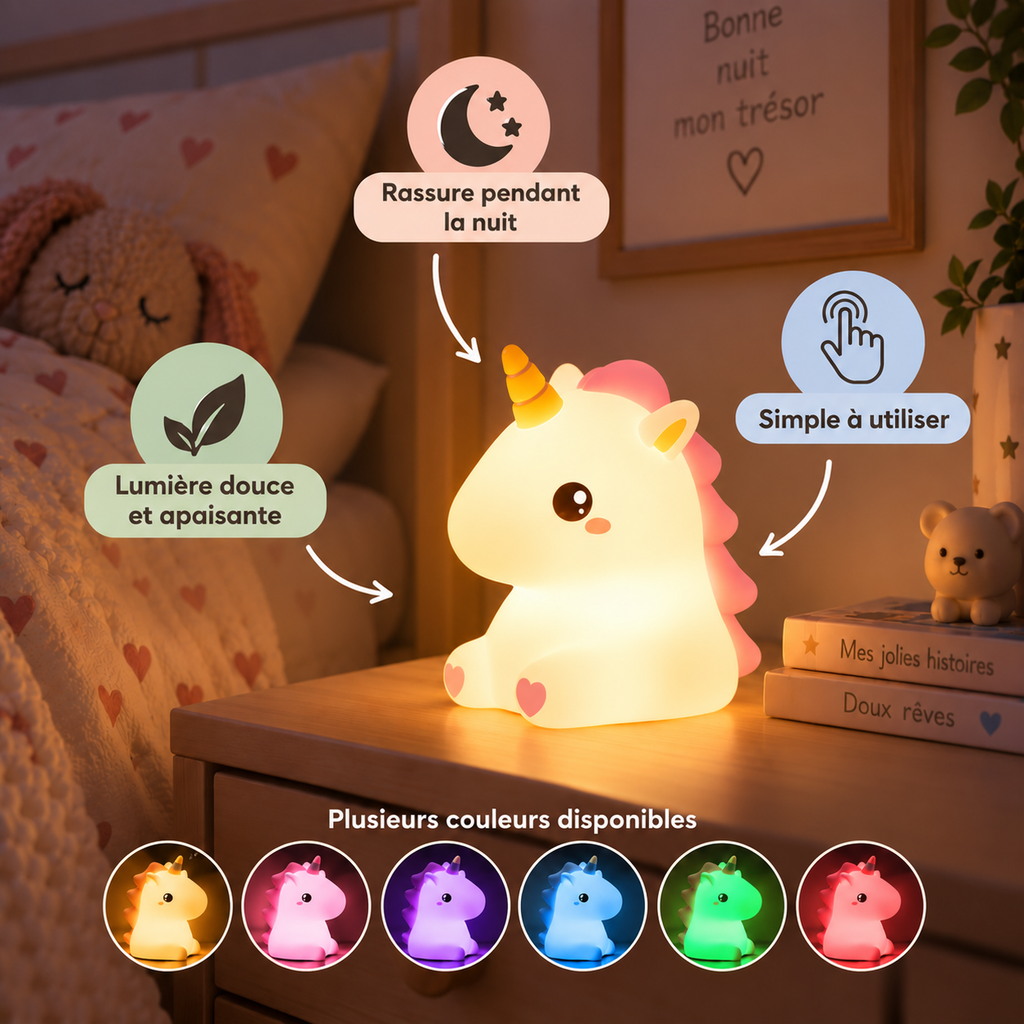 Veilleuse Licorne Tactile