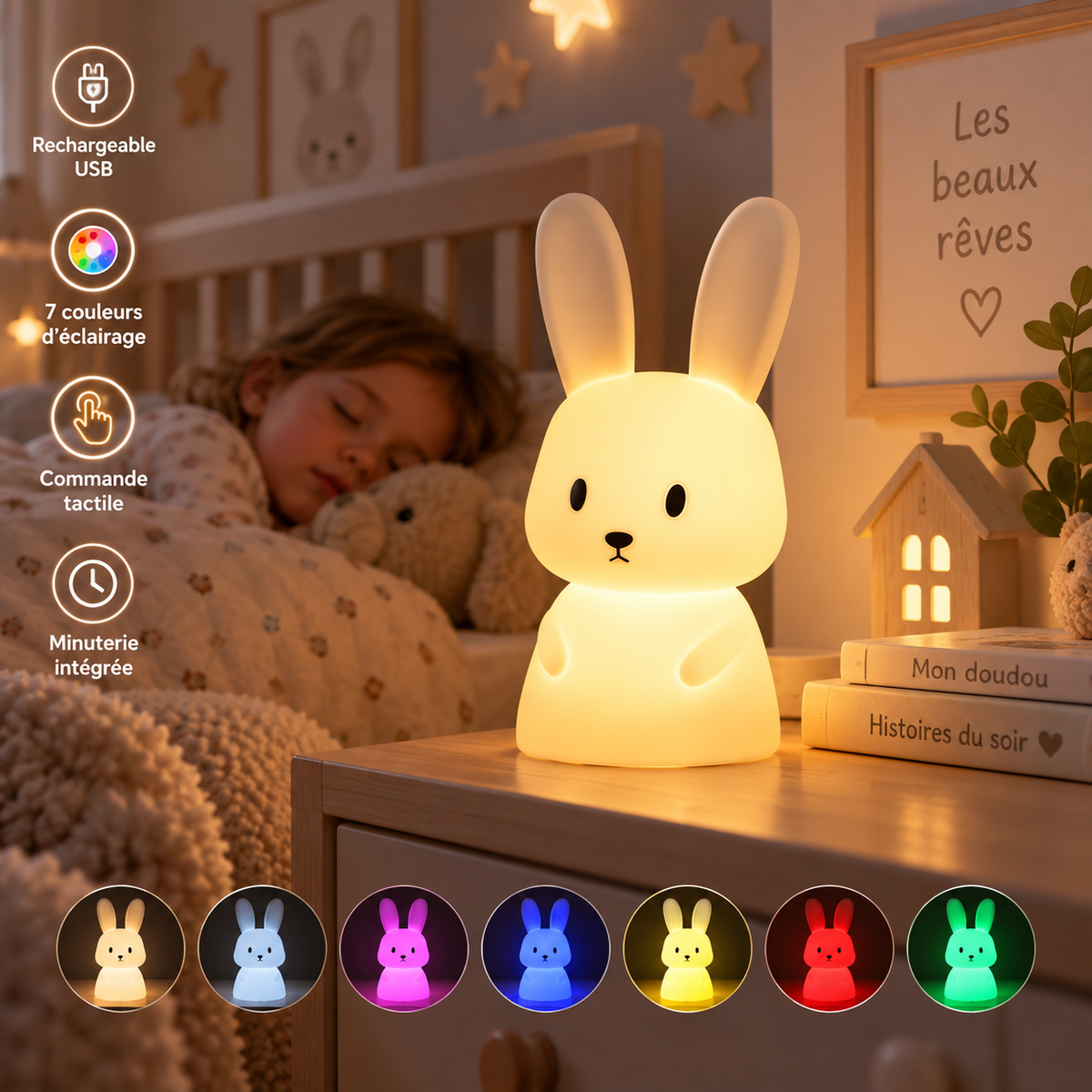 Veilleuse Lapin avec Minuterie