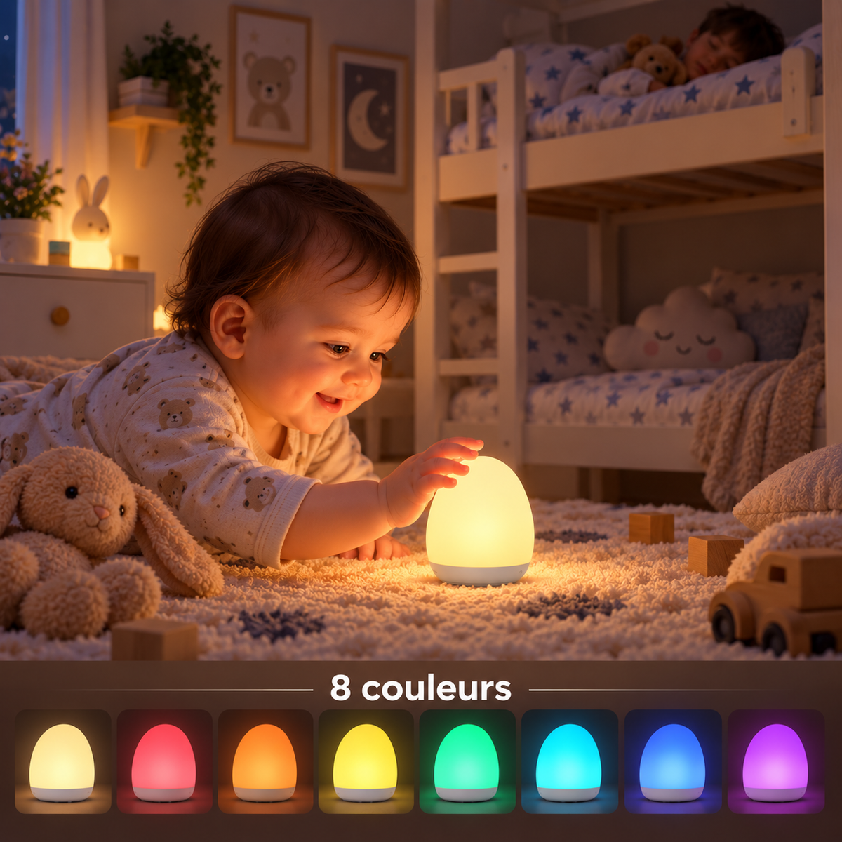 Veilleuse Blanc Chaud Tactile