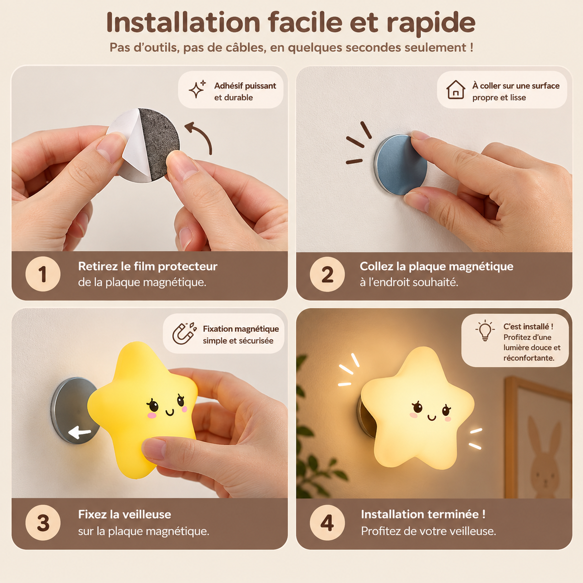 Veilleuse Murale Étoile tactile