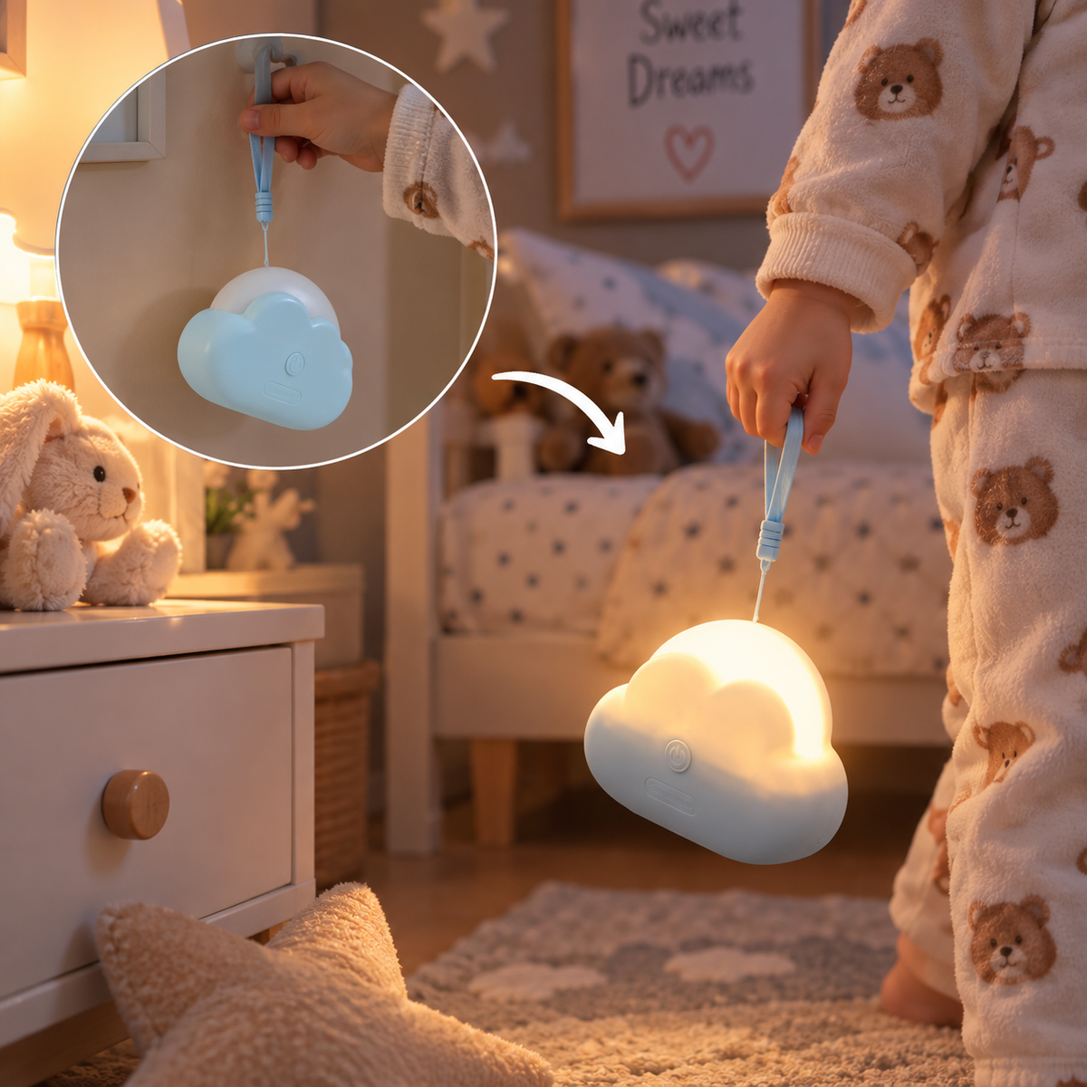 Veilleuse Nuage Mini LED Rechargeable USB