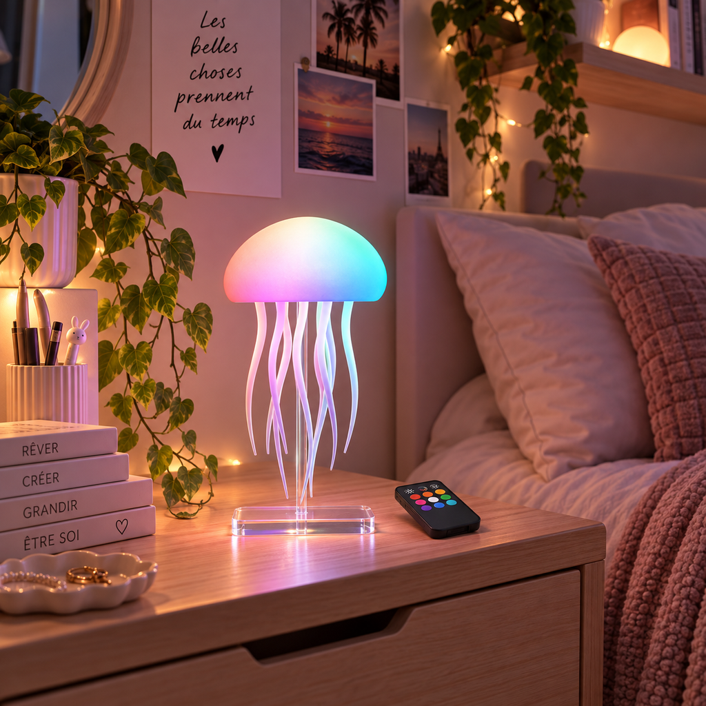 Veilleuse Méduse LED RGB Tactile