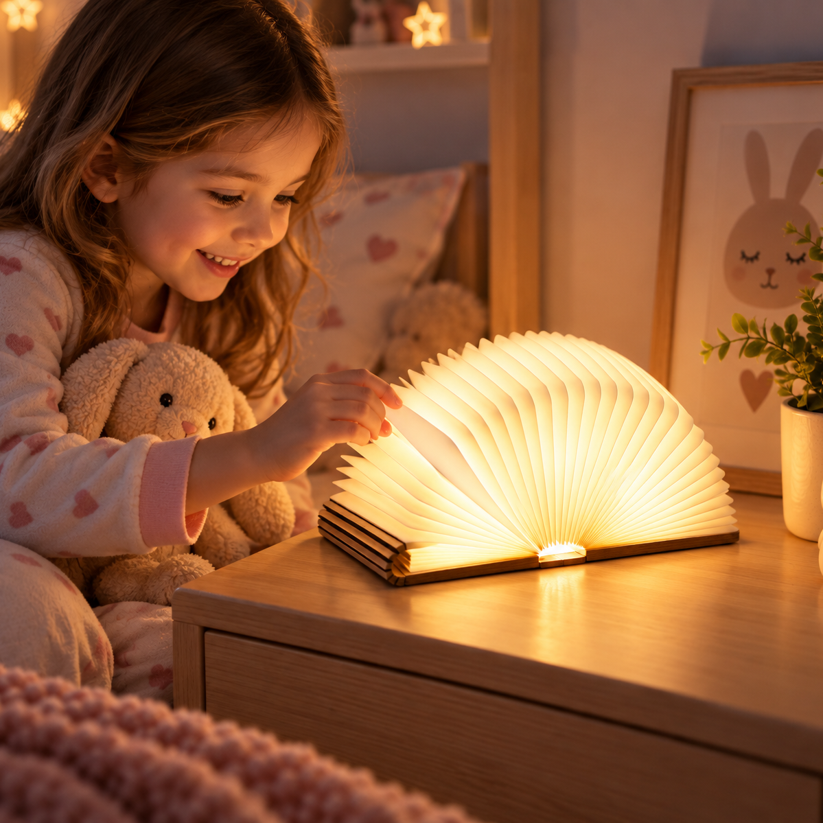 Veilleuse Lampe Livre 3D Pliable