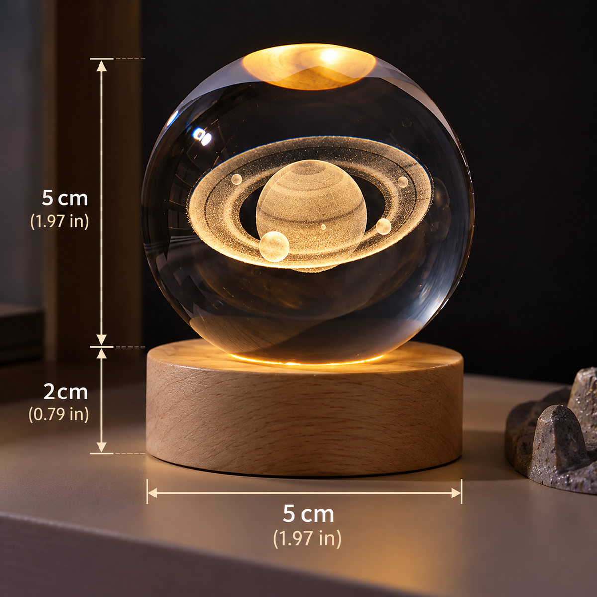Veilleuse Boule de Cristal 3D Galaxie