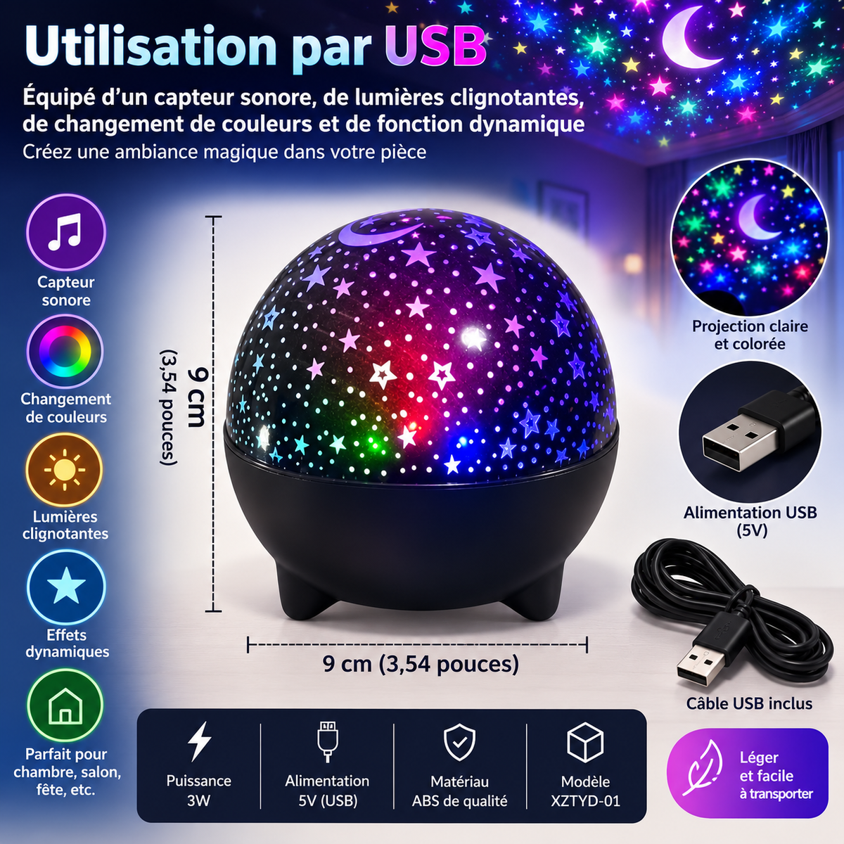 Projecteur Galaxie Ciel Étoilé