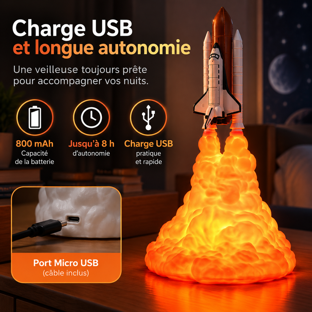 Veilleuse Lampe Navette Spatiale