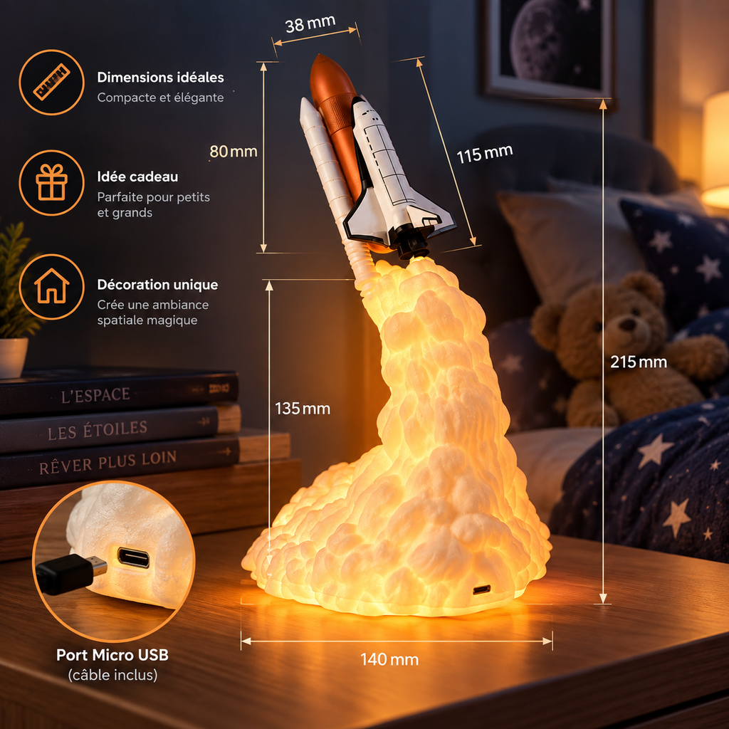 Veilleuse Lampe Navette Spatiale