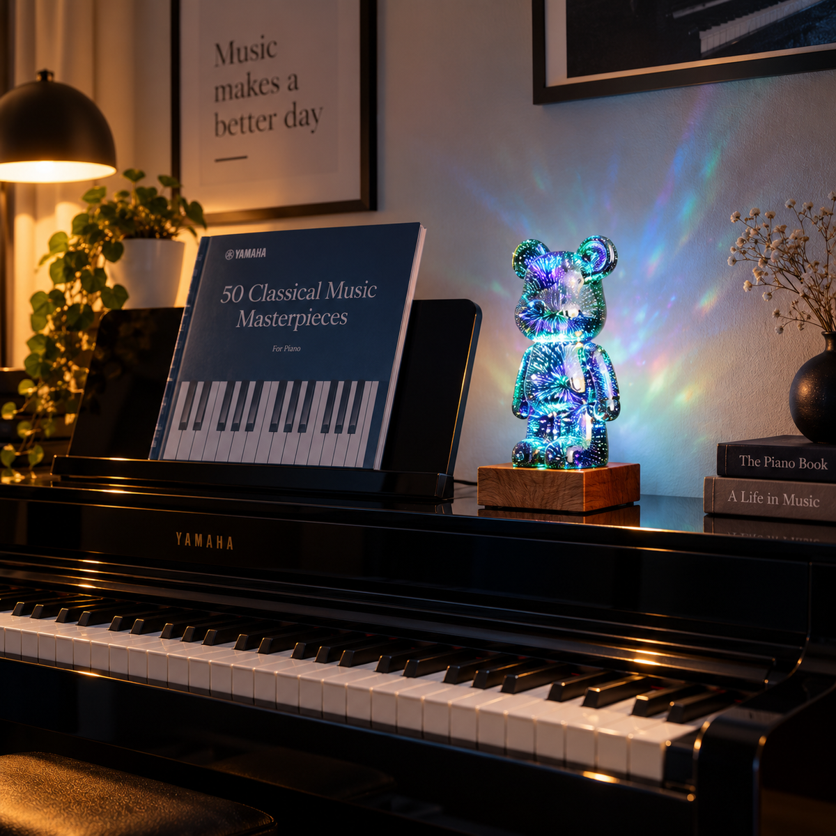 Veilleuse Lampe Ours Feu d'Artifice