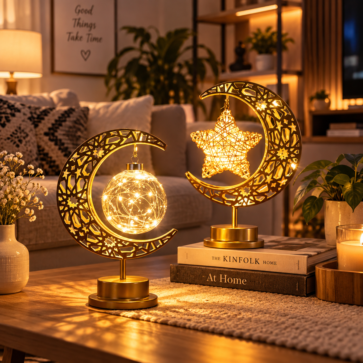 Lampe Croissant de Lune Rotatif