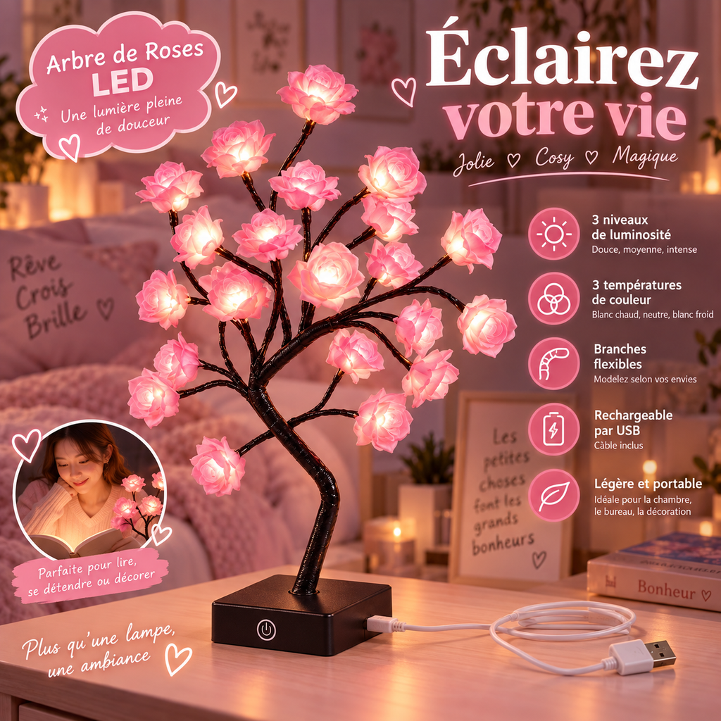 Veilleuse Arbre à Roses Décorative