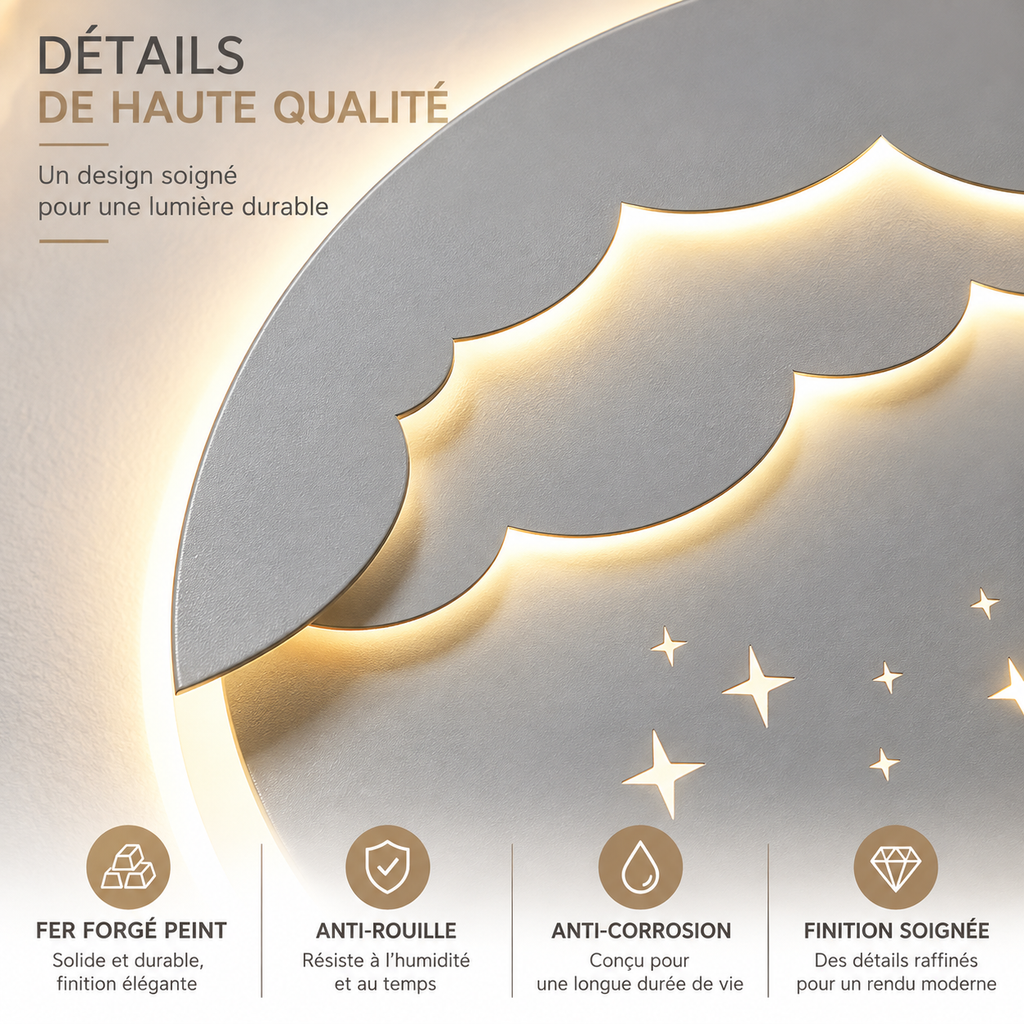 Applique Murale enfant  Nuage Étoiles