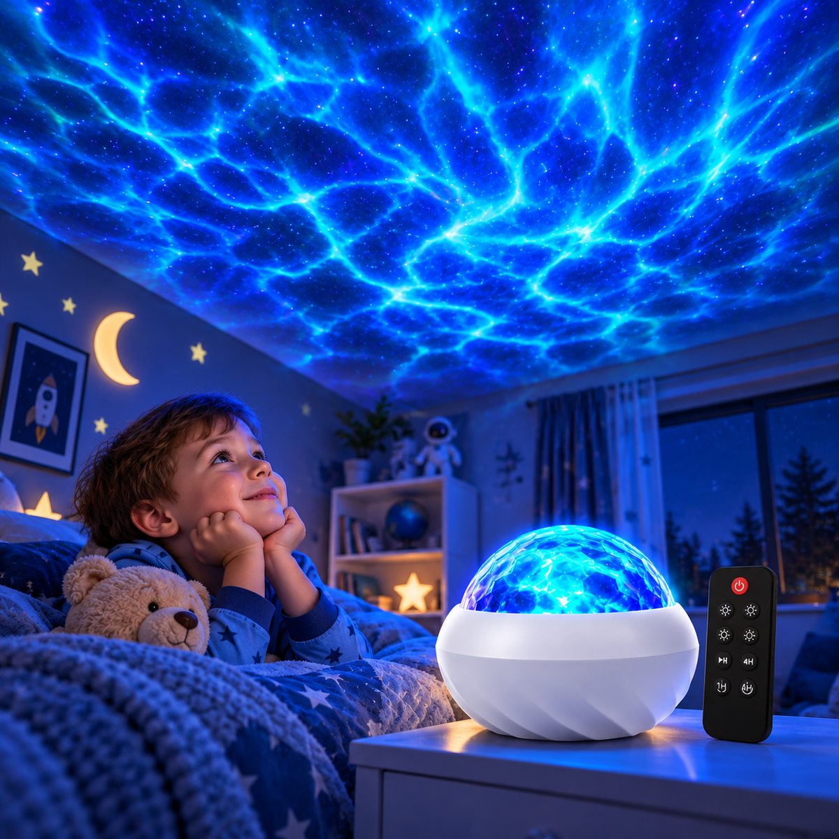 Projecteur Boréale 360° Télécommande