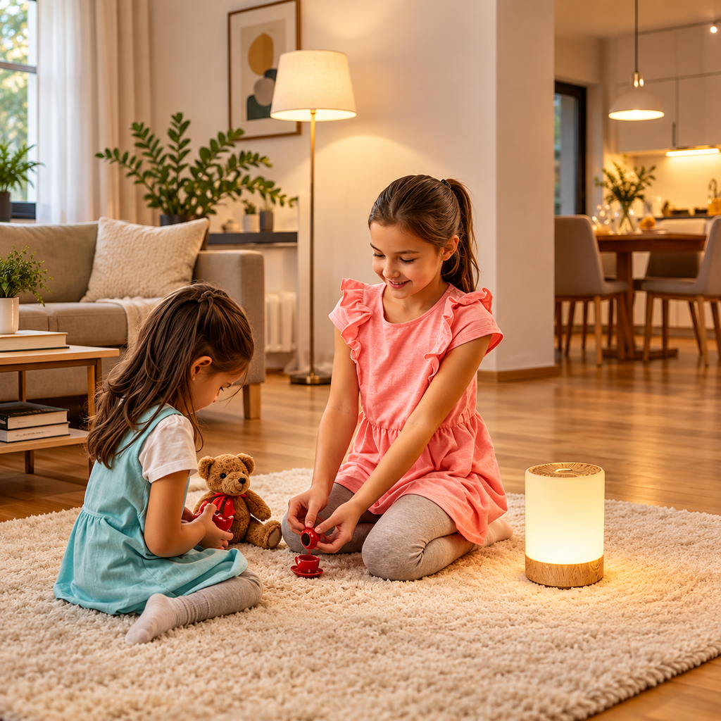Veilleuse Effet Bois LED Tactile 256 Couleurs