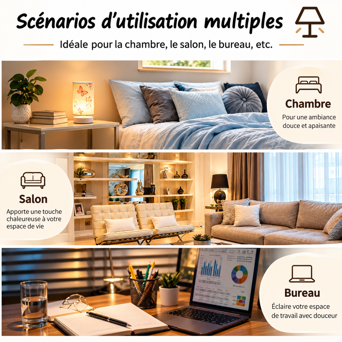 Veilleuse de Table Textile Ronde