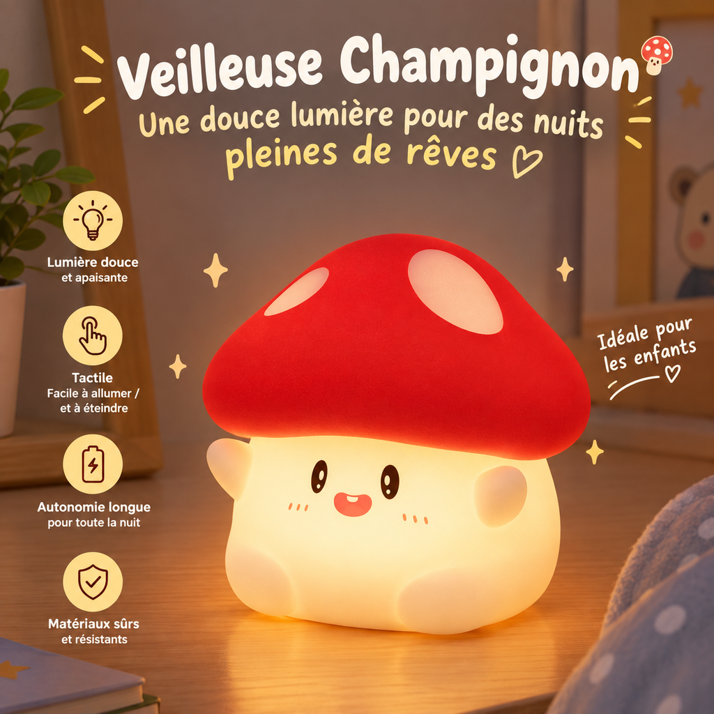 Veilleuse Champignon Tactile Minuteur
