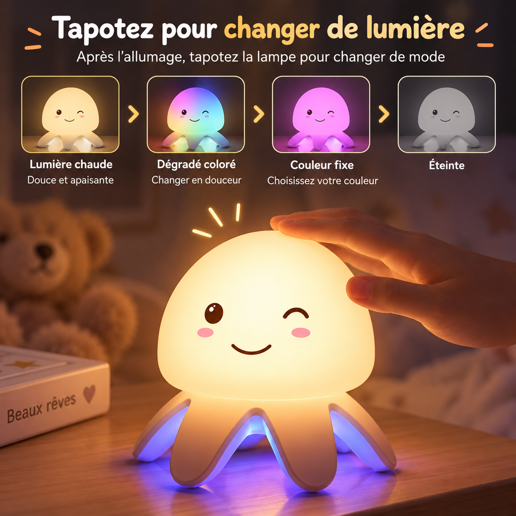 Veilleuse Méduse Silicone Musicale