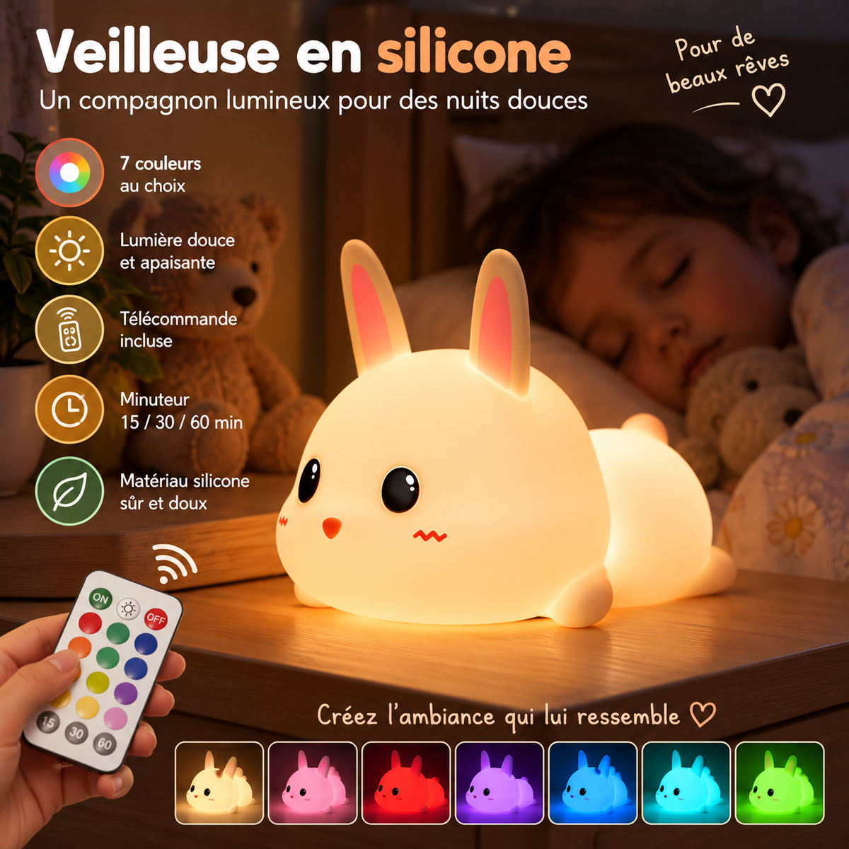 Veilleuse Lapin pour enfant