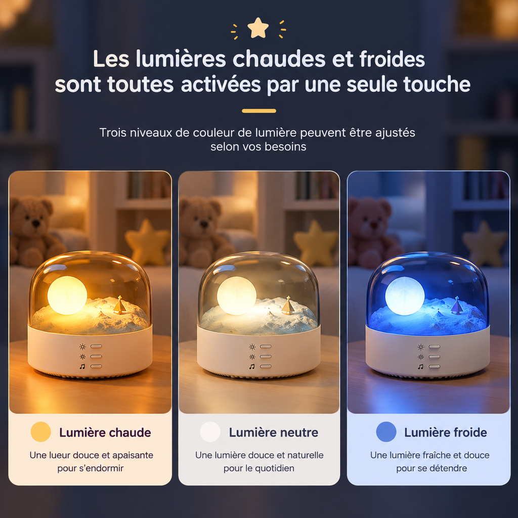 Veilleuse Lune Tactile Dimmable Bluetooth