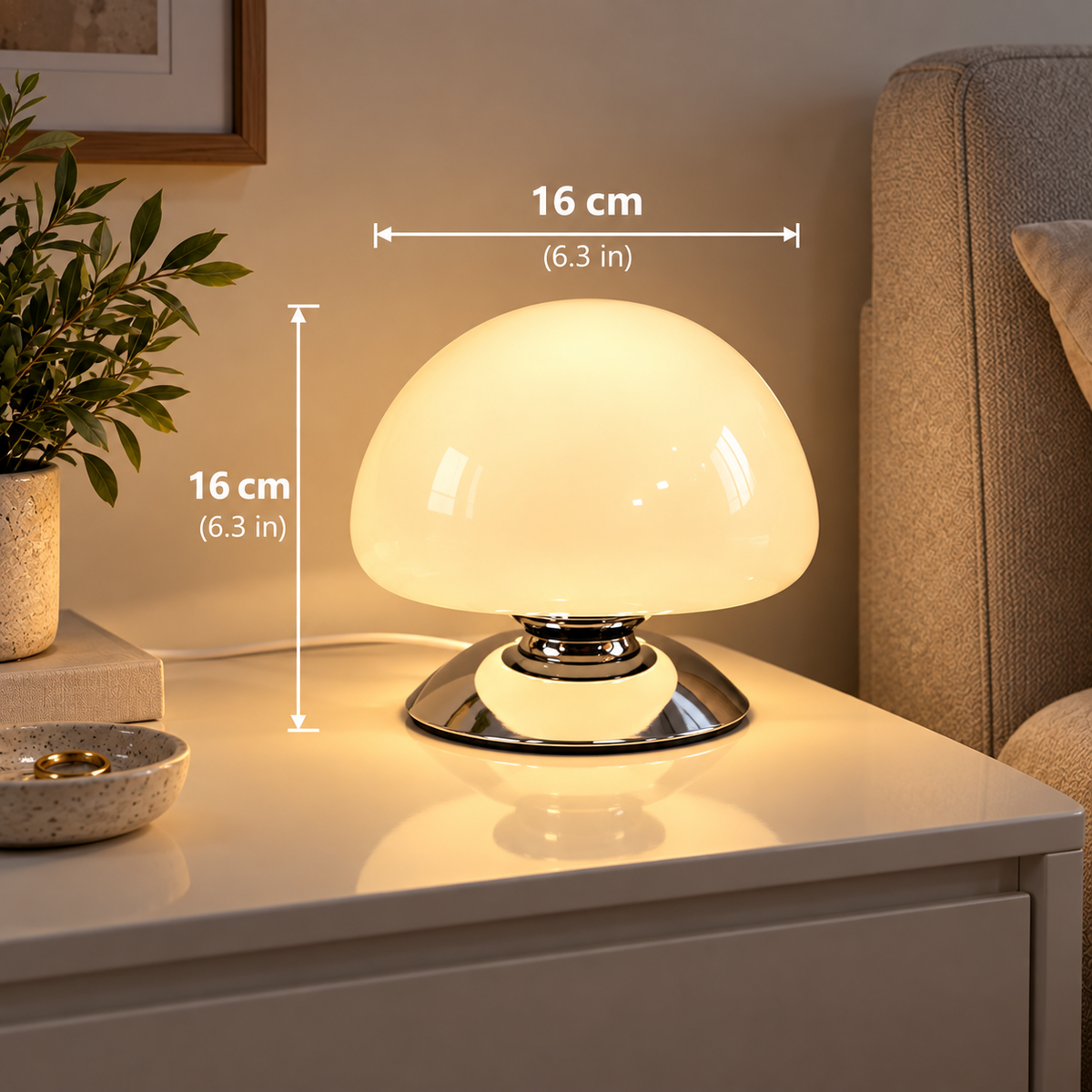 Veilleuse Champignon Verre Murano