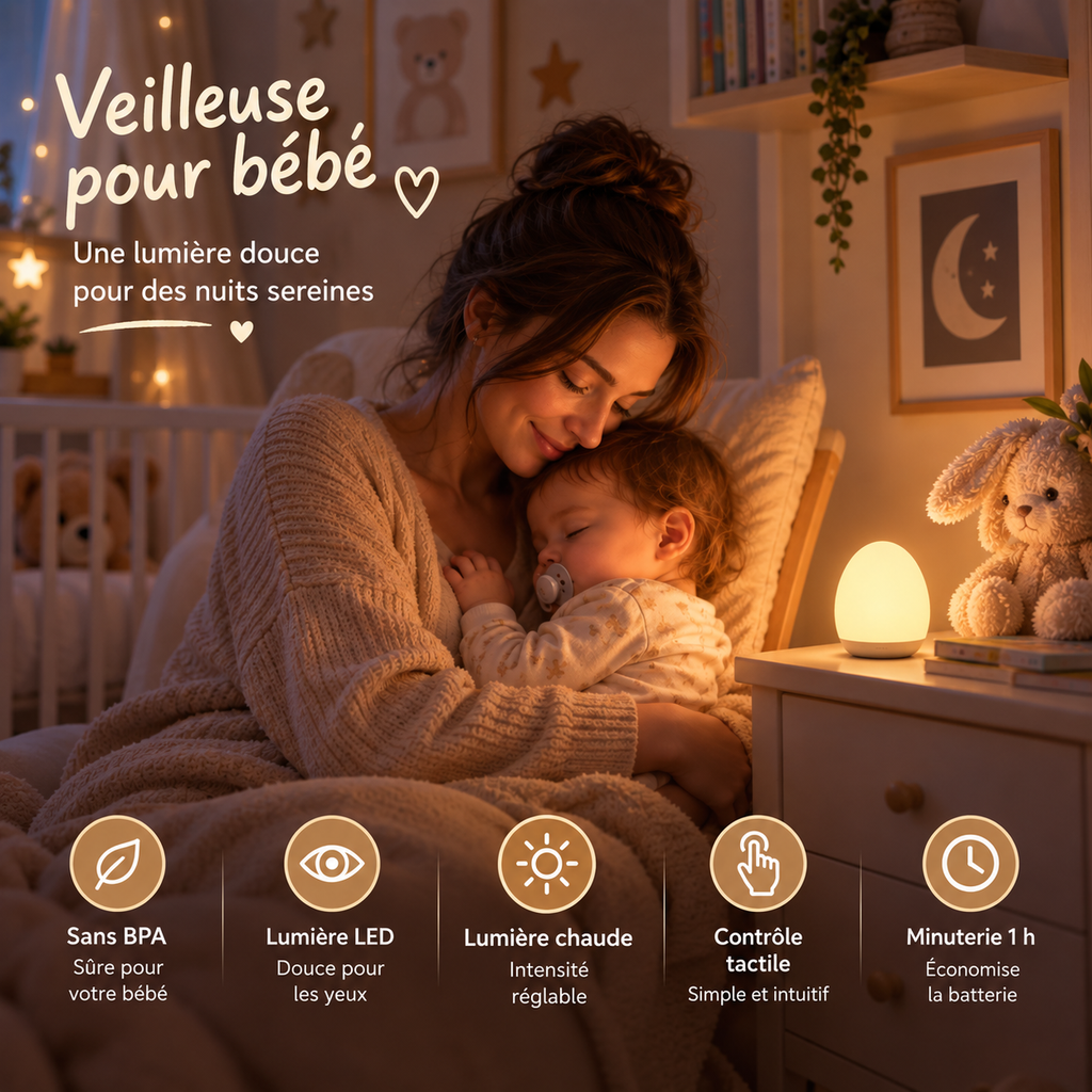 Veilleuse Blanc Chaud Tactile