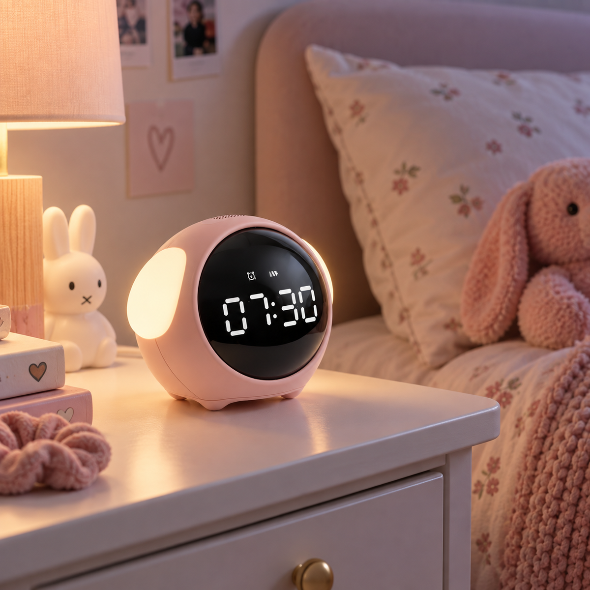 Réveil Enfant style Pixel avec Veilleuse