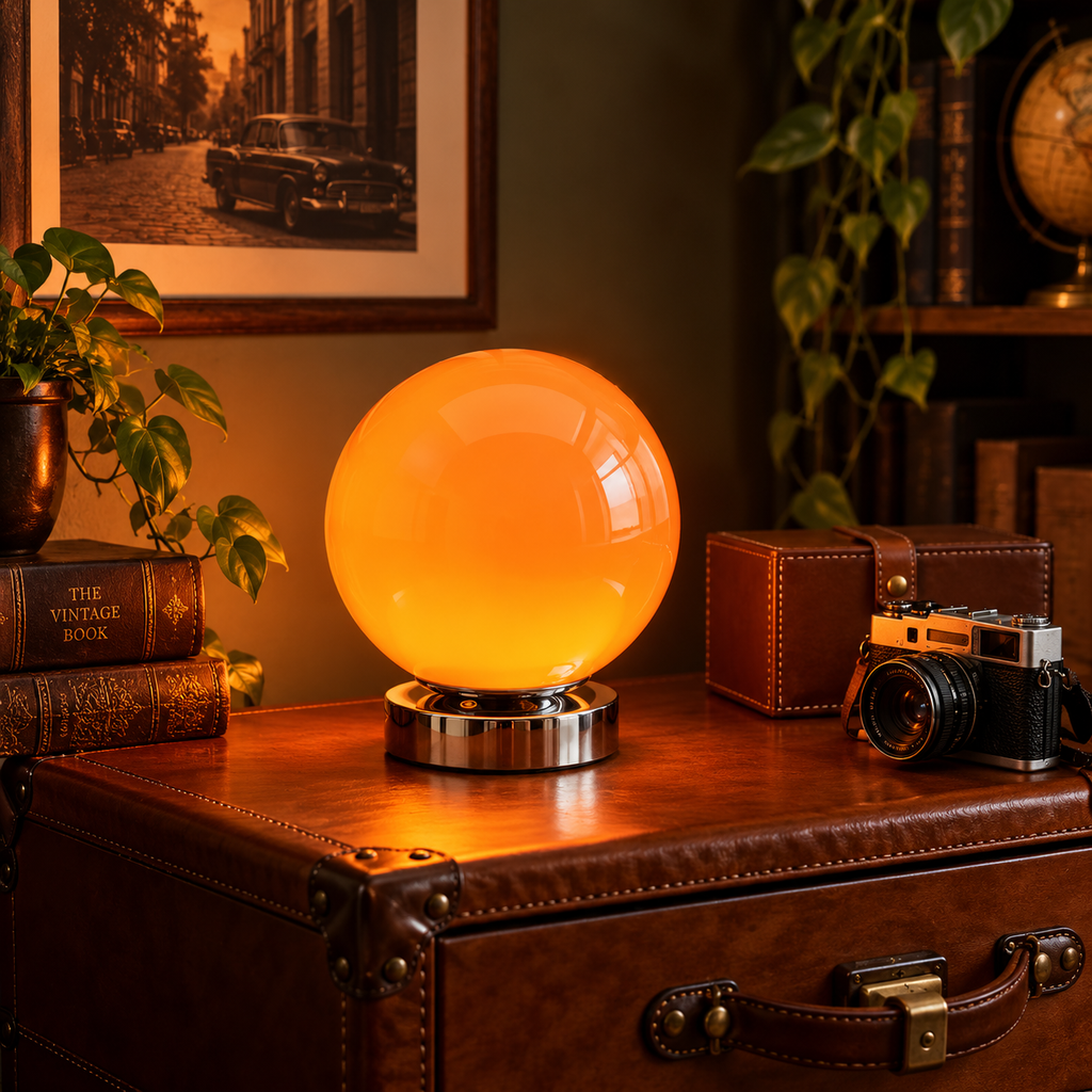 Veilleuse Lampe Verre Vitrail