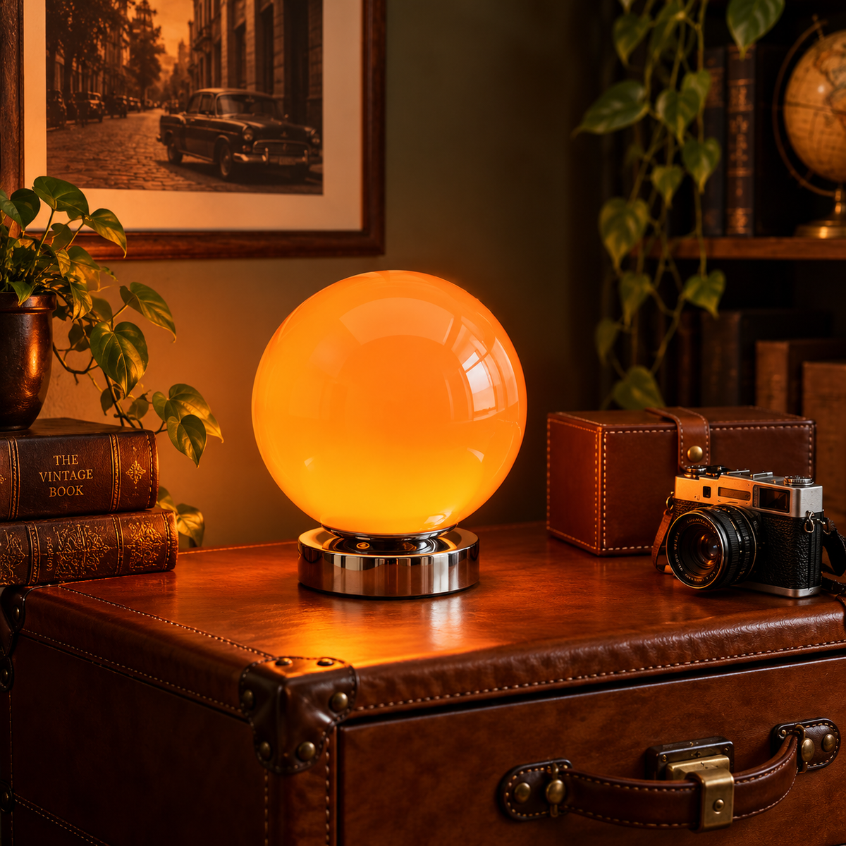 Veilleuse Lampe Verre Vitrail