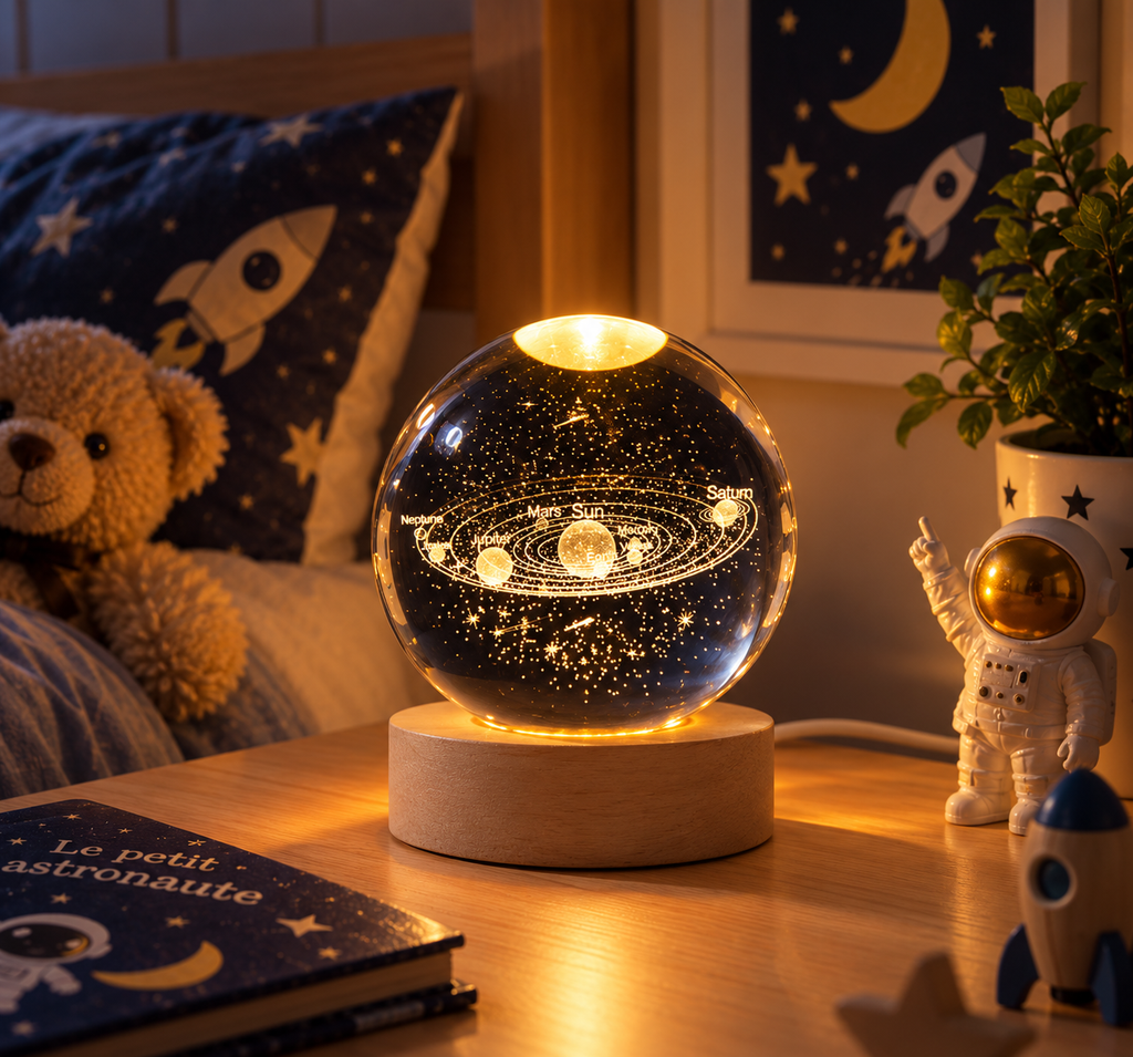 Veilleuse Boule de Cristal 3D Galaxie