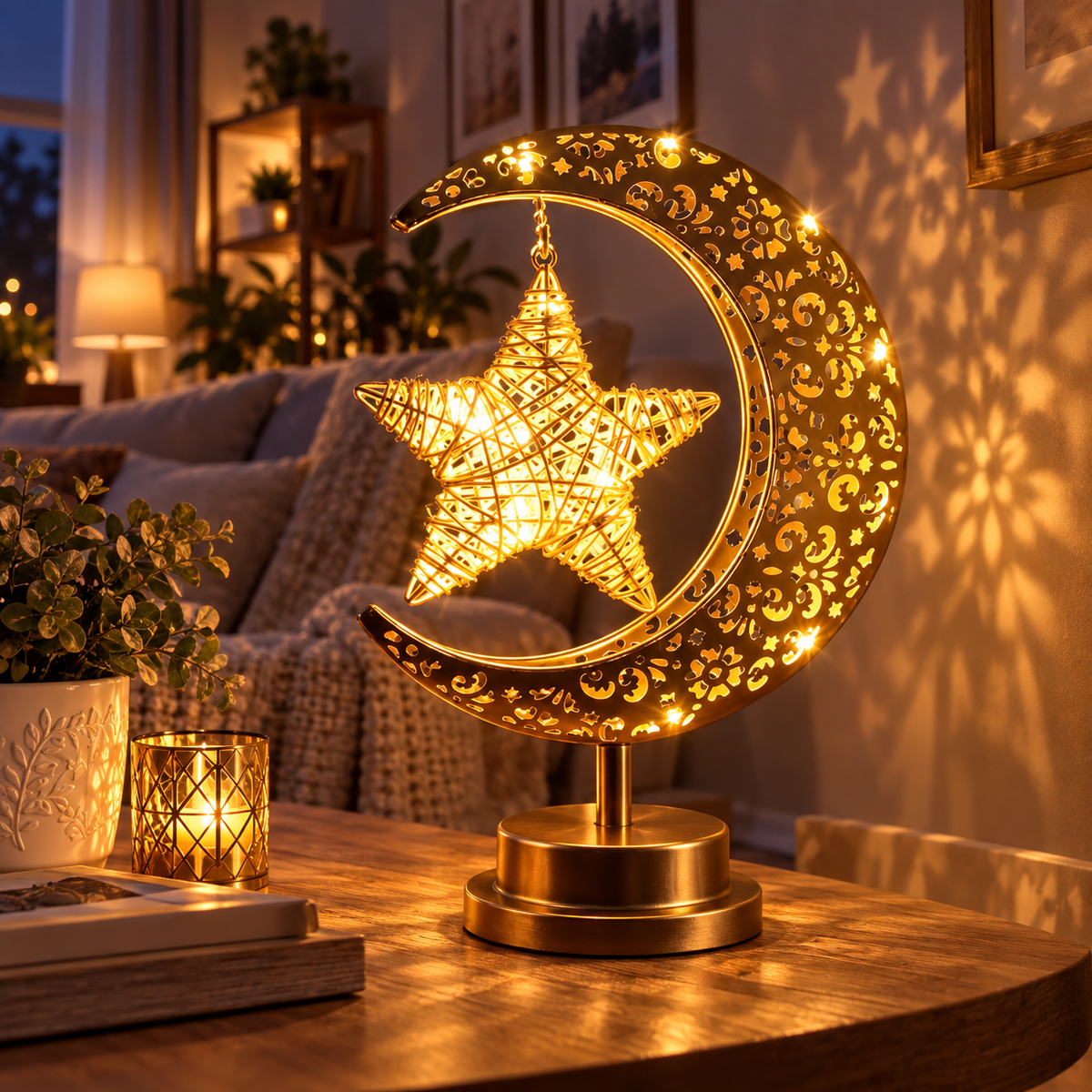 Lampe Croissant de Lune Rotatif