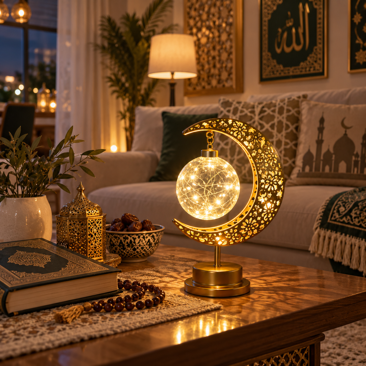 Lampe Croissant de Lune Rotatif