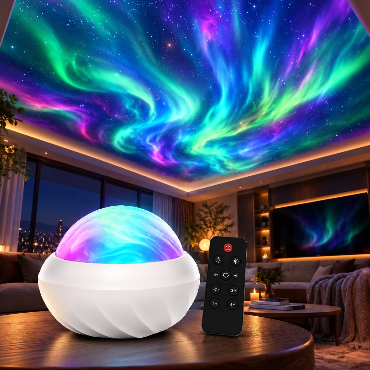 Projecteur Boréale 360° Télécommande