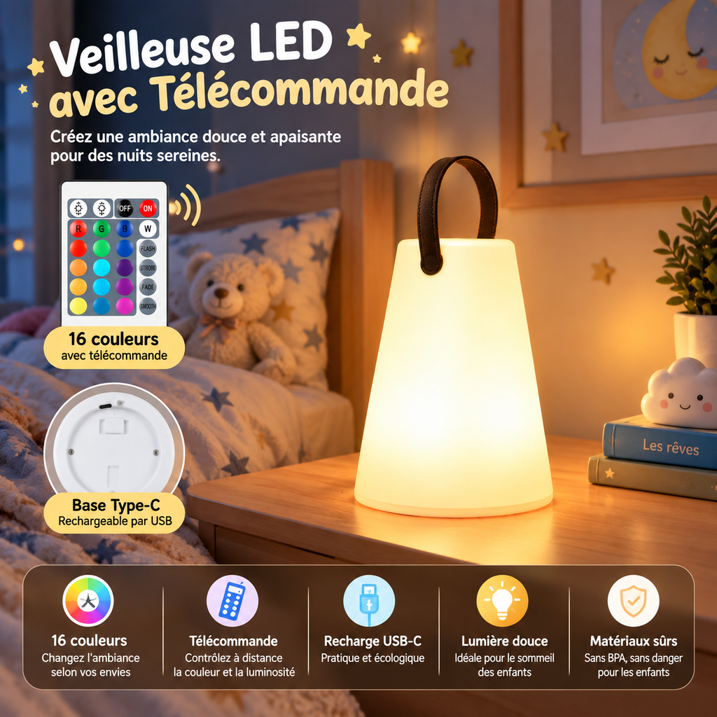 Veilleuse Portable Télécommande