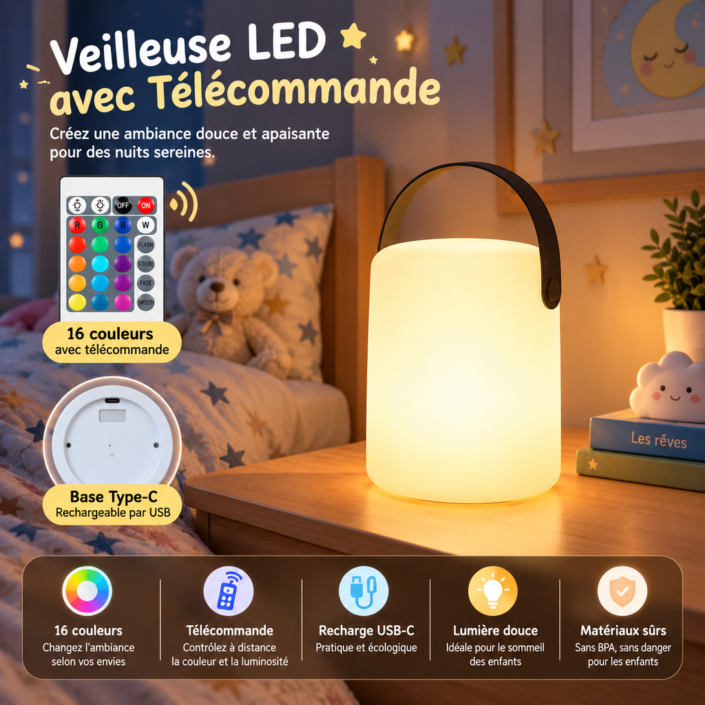 Veilleuse Portable Télécommande