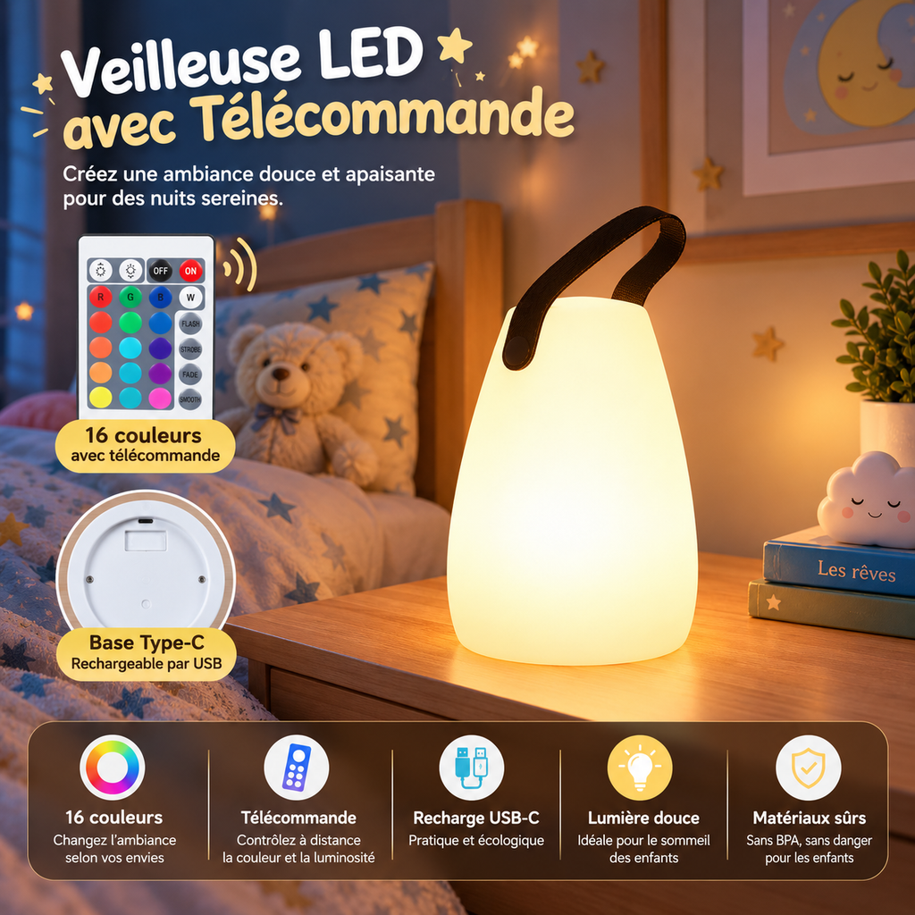 Veilleuse Portable Télécommande