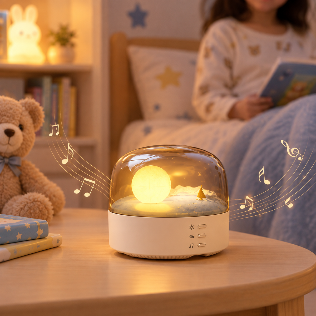 Veilleuse Lune Tactile Dimmable Bluetooth