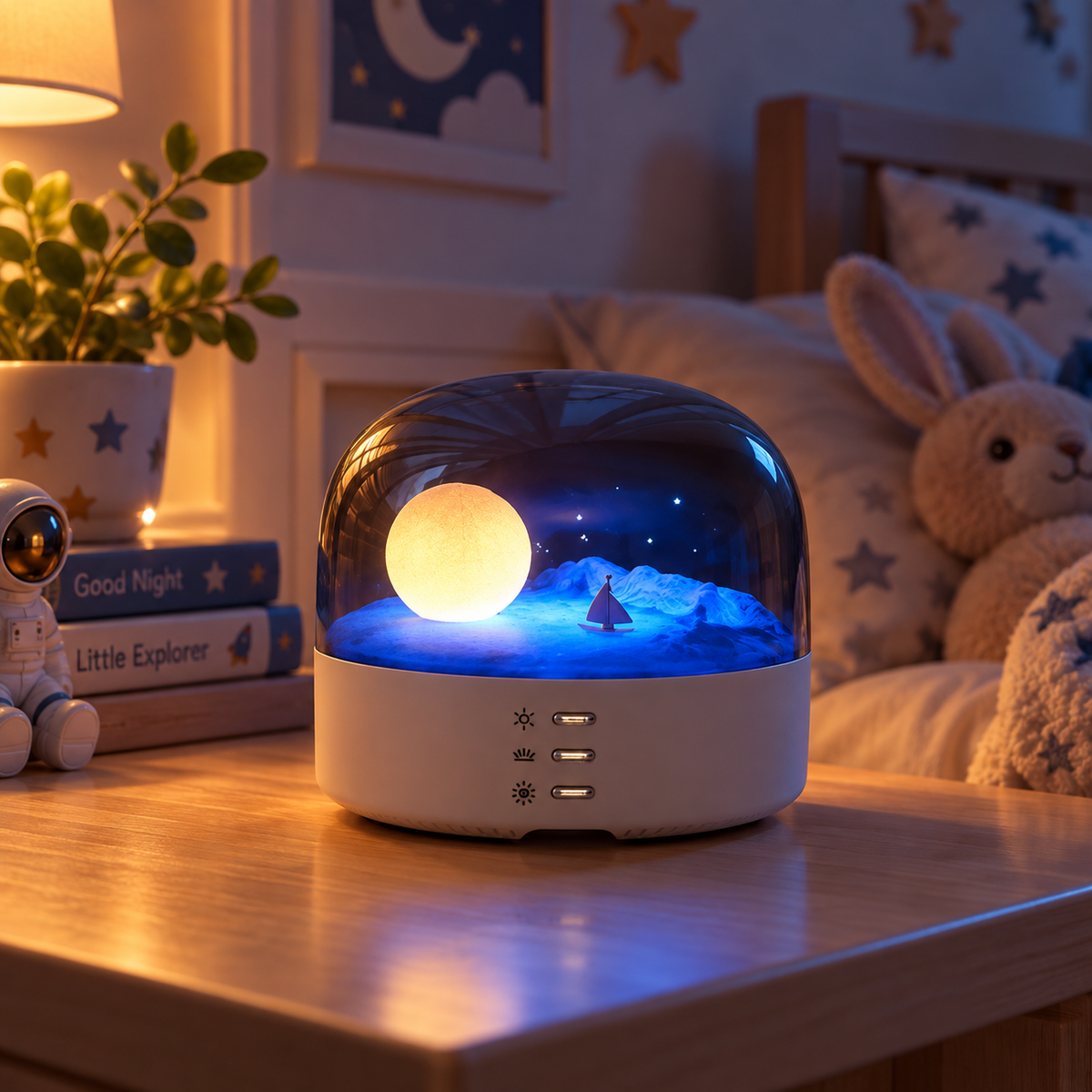 Veilleuse Lune Tactile Dimmable Bluetooth