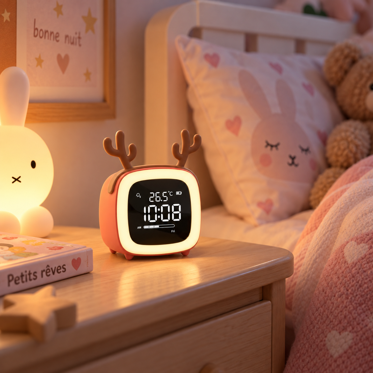Réveil Cerf Veilleuse Dimmable