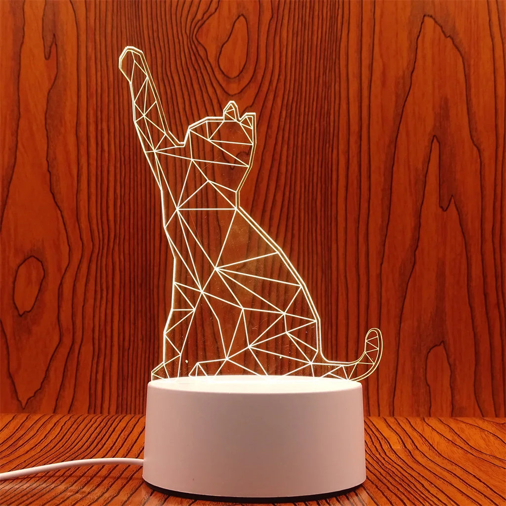 Veilleuse 3D Illusion Gravure Laser Formes Variées