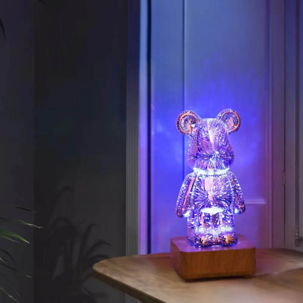Veilleuse Lampe Ours Feu d'Artifice