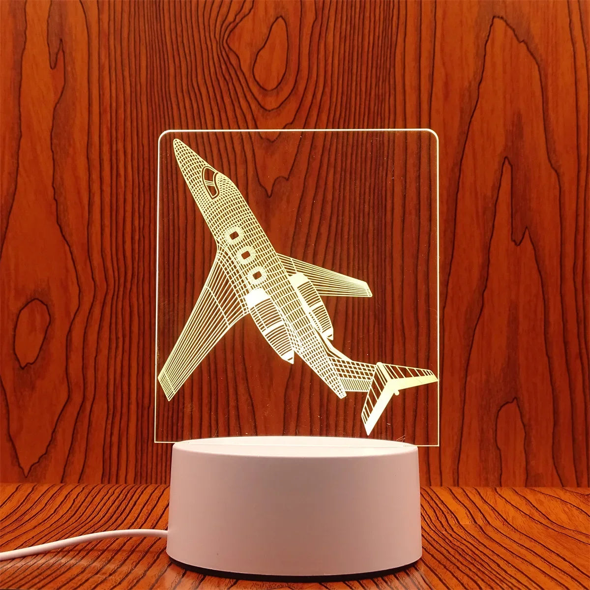 Veilleuse 3D Illusion Gravure Laser Formes Variées