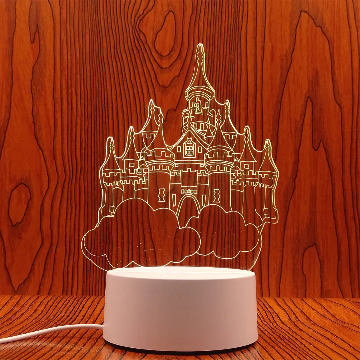 Veilleuse 3D Illusion Gravure Laser Formes Variées