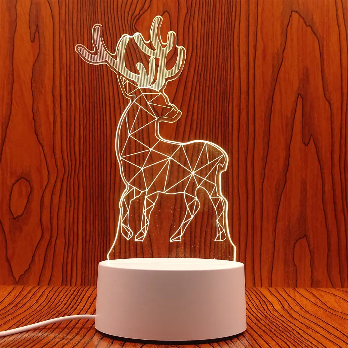 Veilleuse 3D Illusion Gravure Laser Formes Variées