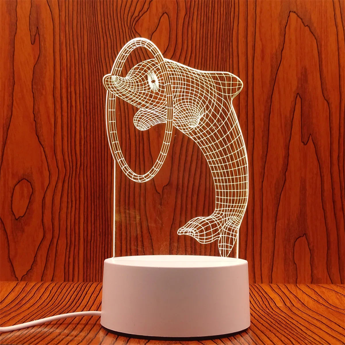 Veilleuse 3D Illusion Gravure Laser Formes Variées