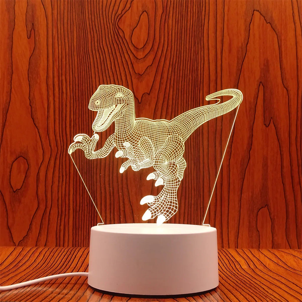 Veilleuse 3D Illusion Gravure Laser Formes Variées