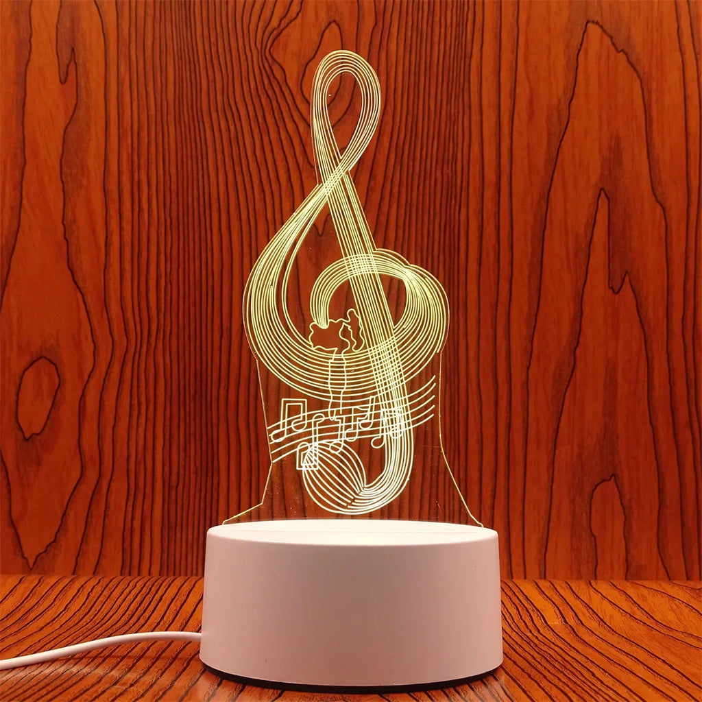 Veilleuse 3D Illusion Gravure Laser Formes Variées